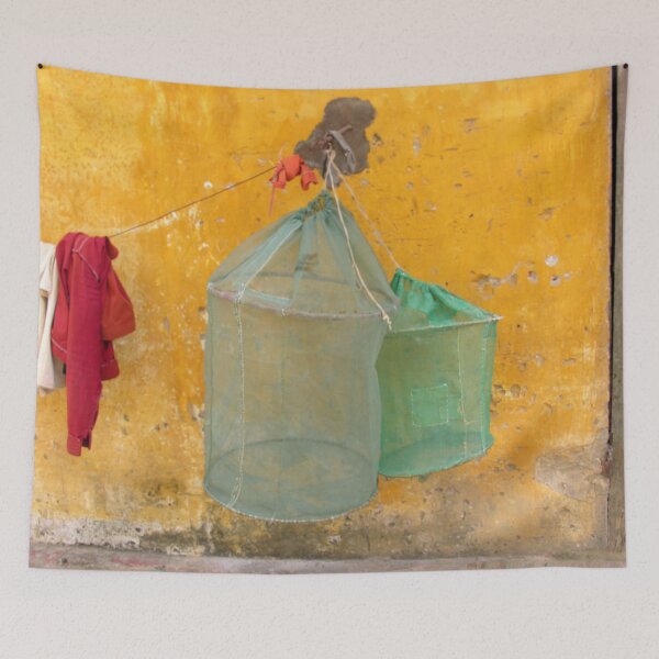 Item preview, Fishing Nets Hanging Laundry Yellow Wall designed and sold by worldways.