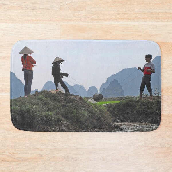 Item preview, Farmers Irrigating Rice Fields, Rural Landscape, Vietnam designed and sold by worldways.