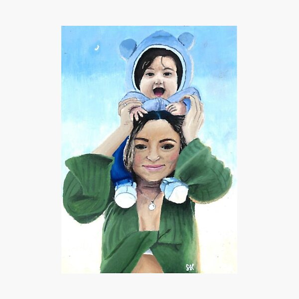 Item preview, Gabbie and Lavender Hand Painted Portrait Print designed and sold by Sarah Jean.