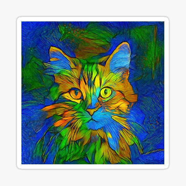 Abstractions of abstract abstraction of cat Sticker