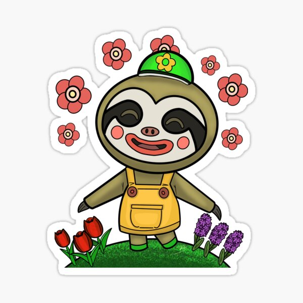 "leif with flowers acnh" Sticker by Bexxlynne | Redbubble