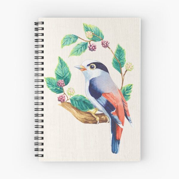 Item preview, Silver-Breasted Broadbill with Berries designed and sold by Kristie Millan.