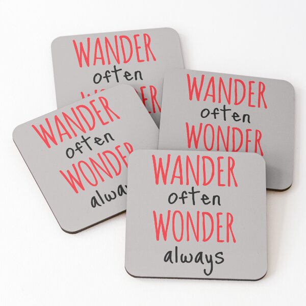 Item preview, Travel Quote Calligraphy Wander often wonder always designed and sold by worldways.