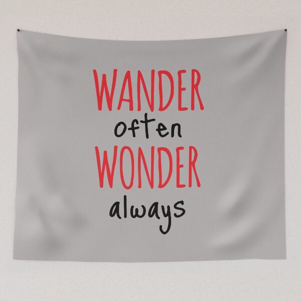 Item preview, Travel Quote Calligraphy Wander often wonder always designed and sold by worldways.