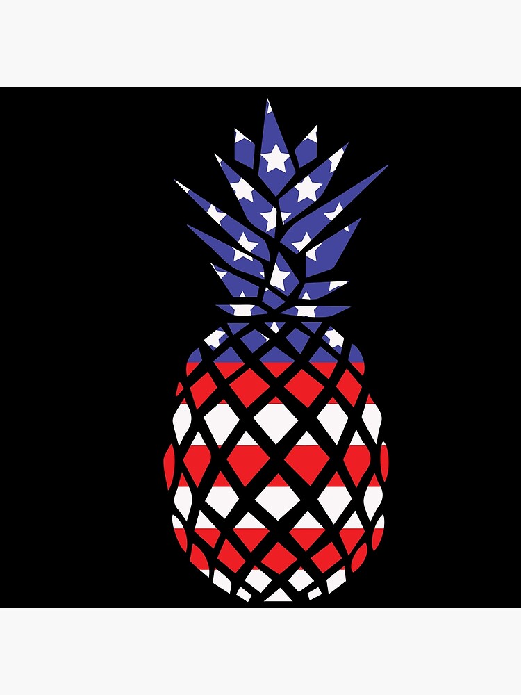 "pineapple red,white and blue" Poster by Strickdesign24 Redbubble