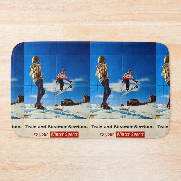 Item preview, Train and Steamer Service to your Winterpsort vintage travel poster designed and sold by stickart-marek.