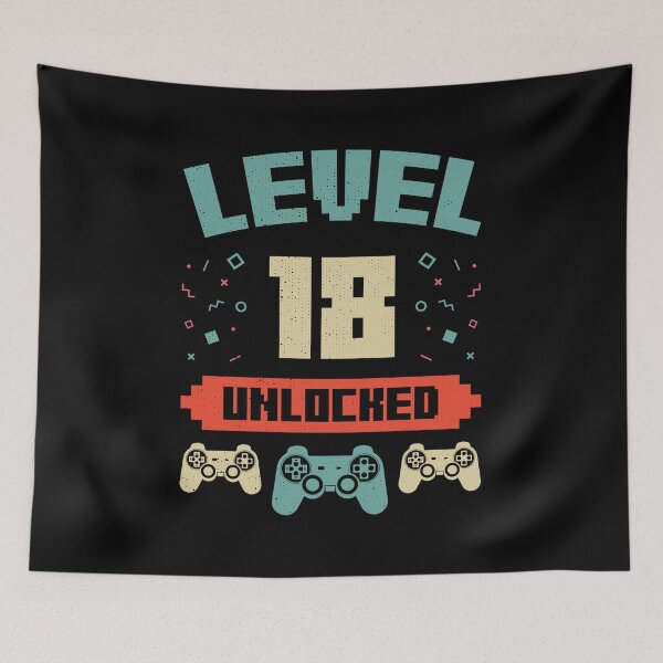 Item preview, Level 18 Unlocked Distressed - 18th Birthday Gift designed and sold by EstelleStar.