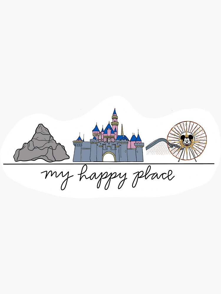 disneyland is my happy place Sticker for Sale by howboutkat