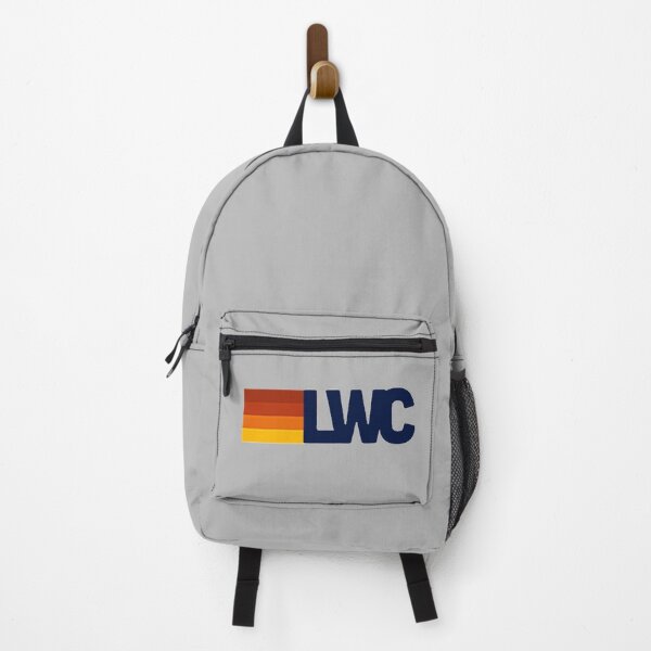 LWC 4 Sunset Orange Stripe Design Lake of the Woods Camp Logo Backpack