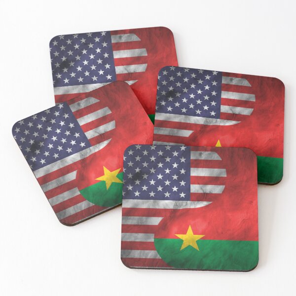 Item preview, USA and Burkina Faso Dual Flag Yin Yang Combination designed and sold by ockshirts.