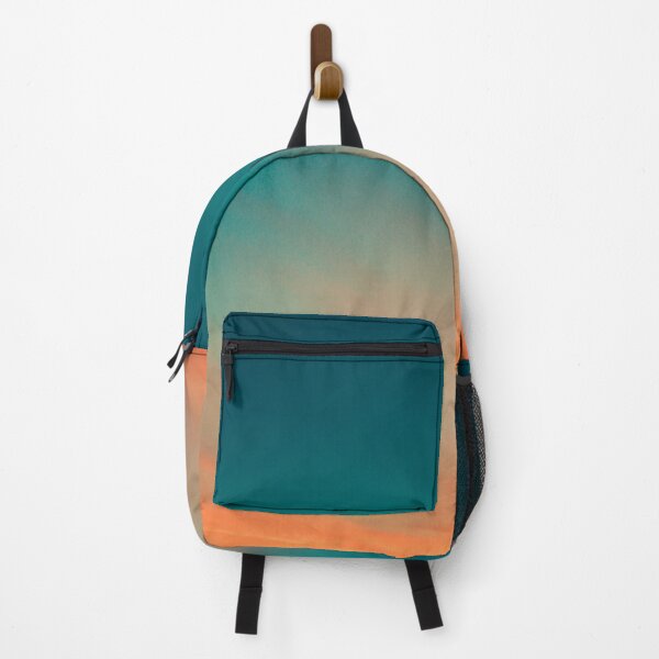 Item preview, preppy abstract minimalist skyscape teal green orange sunset designed and sold by LEILA ART SPACE.