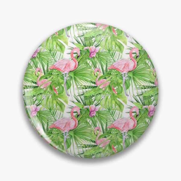 Item preview, Flamingo- Tropical Leaves Palm Tree designed and sold by damelinen.