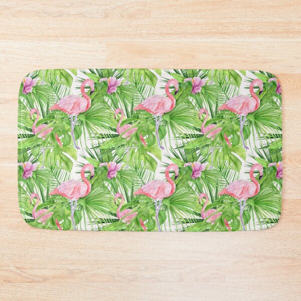Item preview, Flamingo- Tropical Leaves Palm Tree designed and sold by damelinen.
