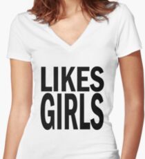 likes GIRLS. Women's Fitted V-Neck T-Shirt