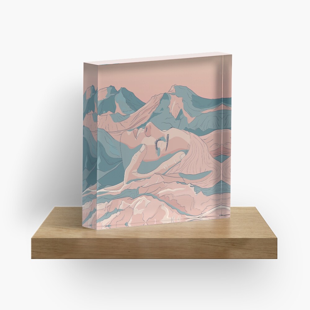 I Saw Her Face In The Mountains Acrylic Block