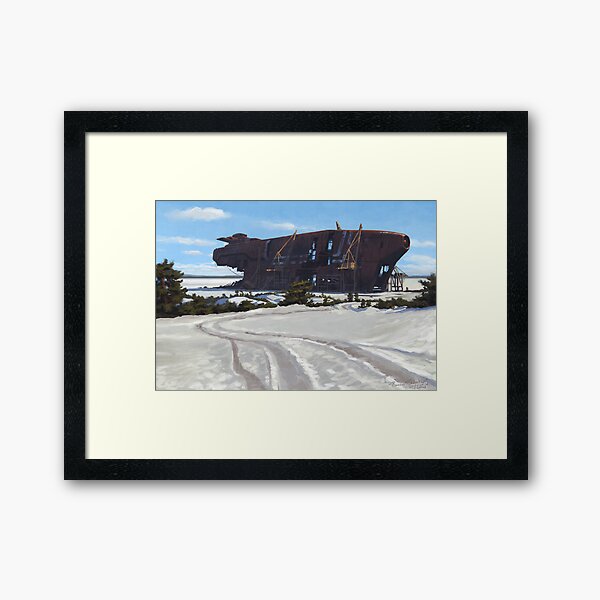 Vraket på Bastlagnö Framed Art Print