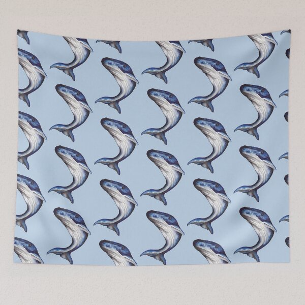 Item preview, Blue Humpback Whale Watercolor Art designed and sold by Samantha Roberts.