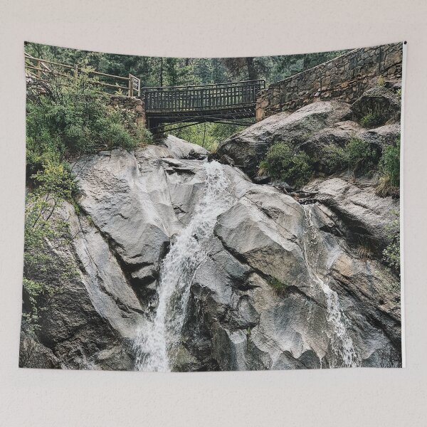 Item preview, beautiful waterfall on a cloudy and rainy day.  designed and sold by ninjapineapple.