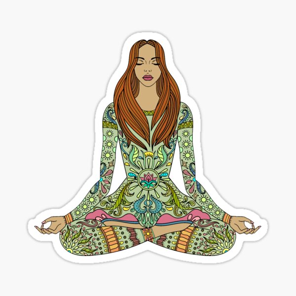 "Yoga Girl" Sticker by Emus Redbubble