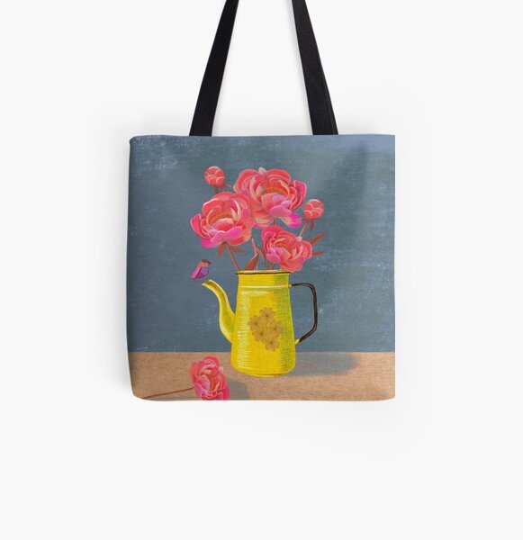 Yellow kettle filled with love All Over Print Tote Bag