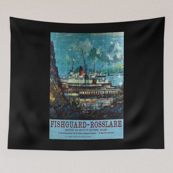 Item preview, Fishguard Rosslare vintage travel poster designed and sold by stickart-marek.