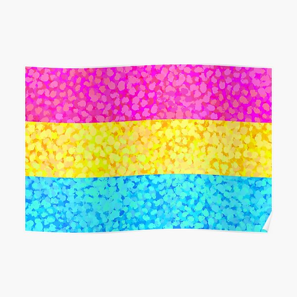 Pansexual Stripes Seurat Inspired Pride Flag Poster By Rachael