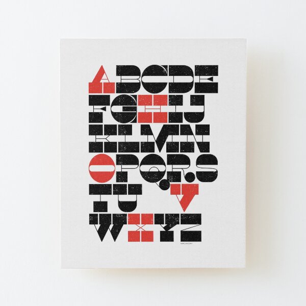 Display Type Alphabet Wood Mounted Print