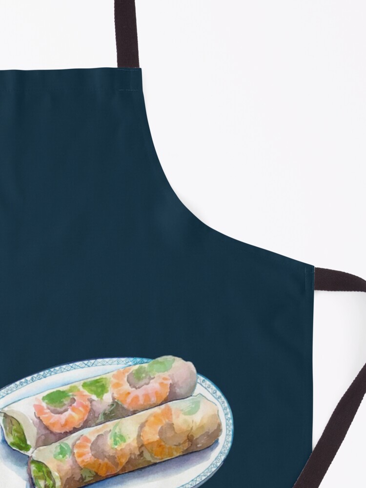 Alternate view of Vietnamese Fresh Shrimp Spring Roll with Peanut Dipping Sauce Apron