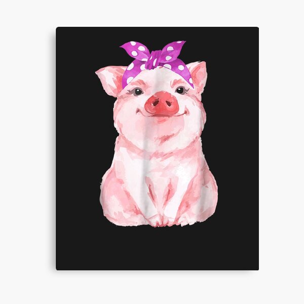 Pig Bandana Art Canvas Prints | Redbubble