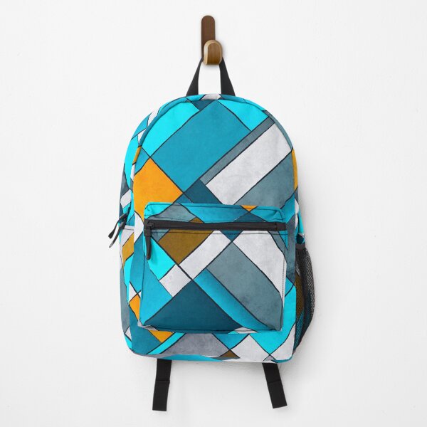 Item preview, Abstract Art Print Blue, Yellow, Grey , Orange - diagonal Colored Pattern designed and sold by ohaniki.