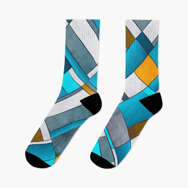 Item preview, Abstract Art Print  Blue,  Yellow,  Grey , Orange - diagonal Colored Pattern designed and sold by ohaniki.