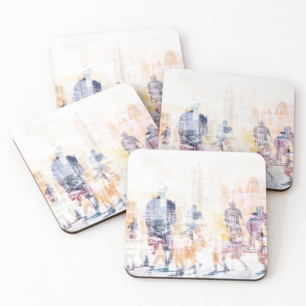 Item preview, people in the city   - abstract city skyline and people on street double exposure   designed and sold by ohaniki.
