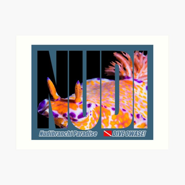 Colorful Nudibranch Text-mask prints Art Print