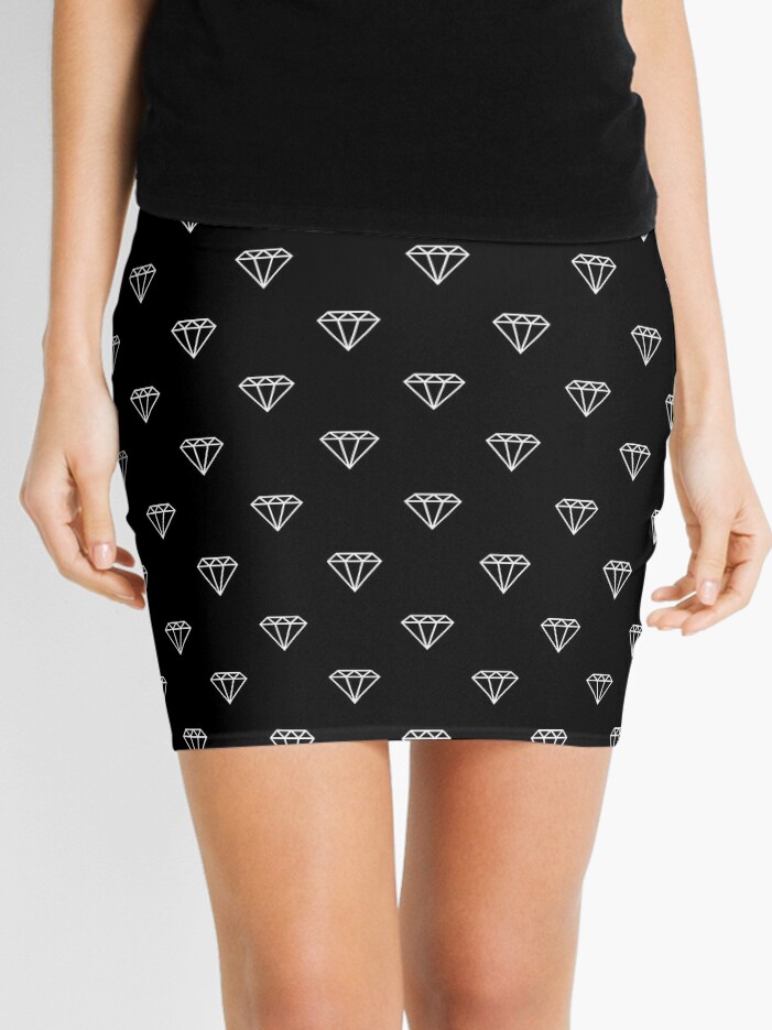 Black and white diamond cheap skirt