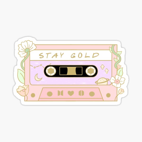 stay gold cassette tape Sticker