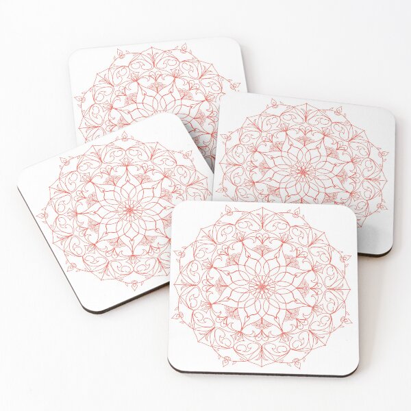 Item preview, Red&white floral mandala designed and sold by Chino20.