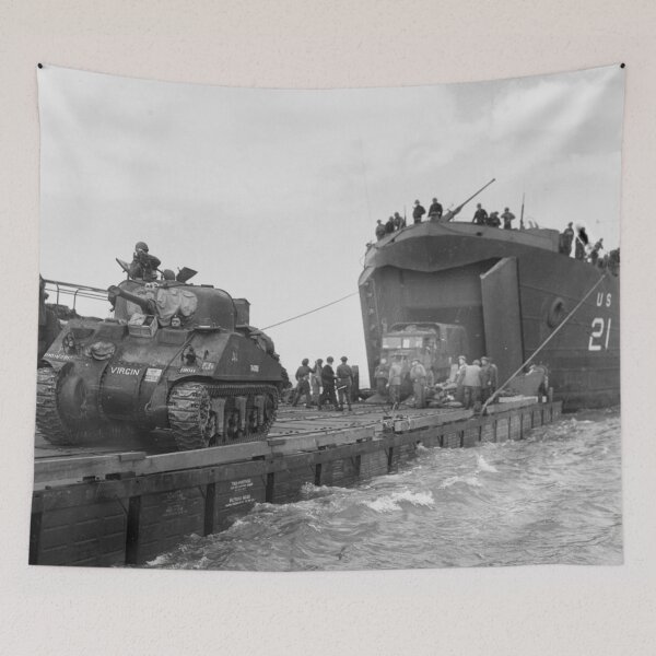Item preview, Lst-21 Unloads Tanks During Normandy Invasion designed and sold by Ouijawedge.