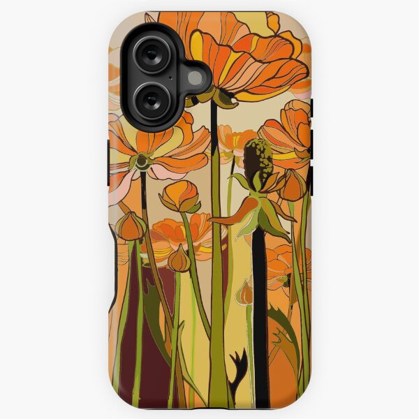 Item preview, 70s retro California Poppies - vintage, boho, orange, vintage designed and sold by chrissyink.
