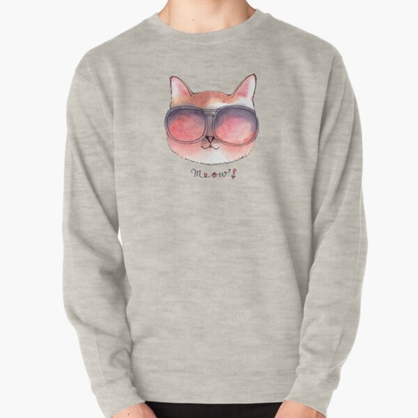 Cat wearing Rosy Glasses Pullover Sweatshirt