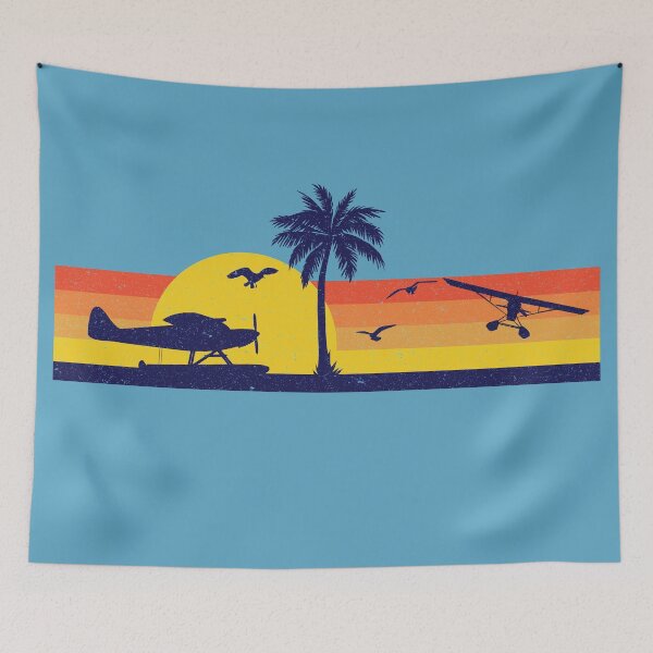 Item preview, Retro 80s Seaplane Scene designed and sold by NeckNech.