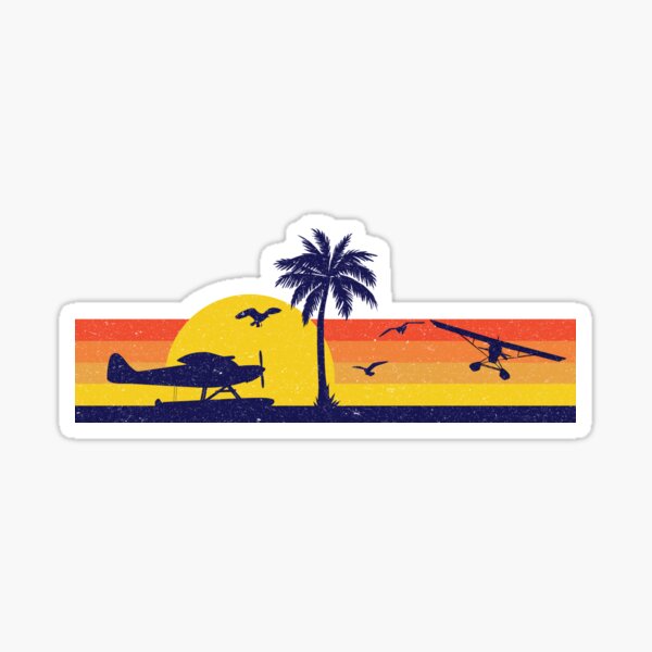 Item preview, Retro 80s Seaplane Scene designed and sold by NeckNech.