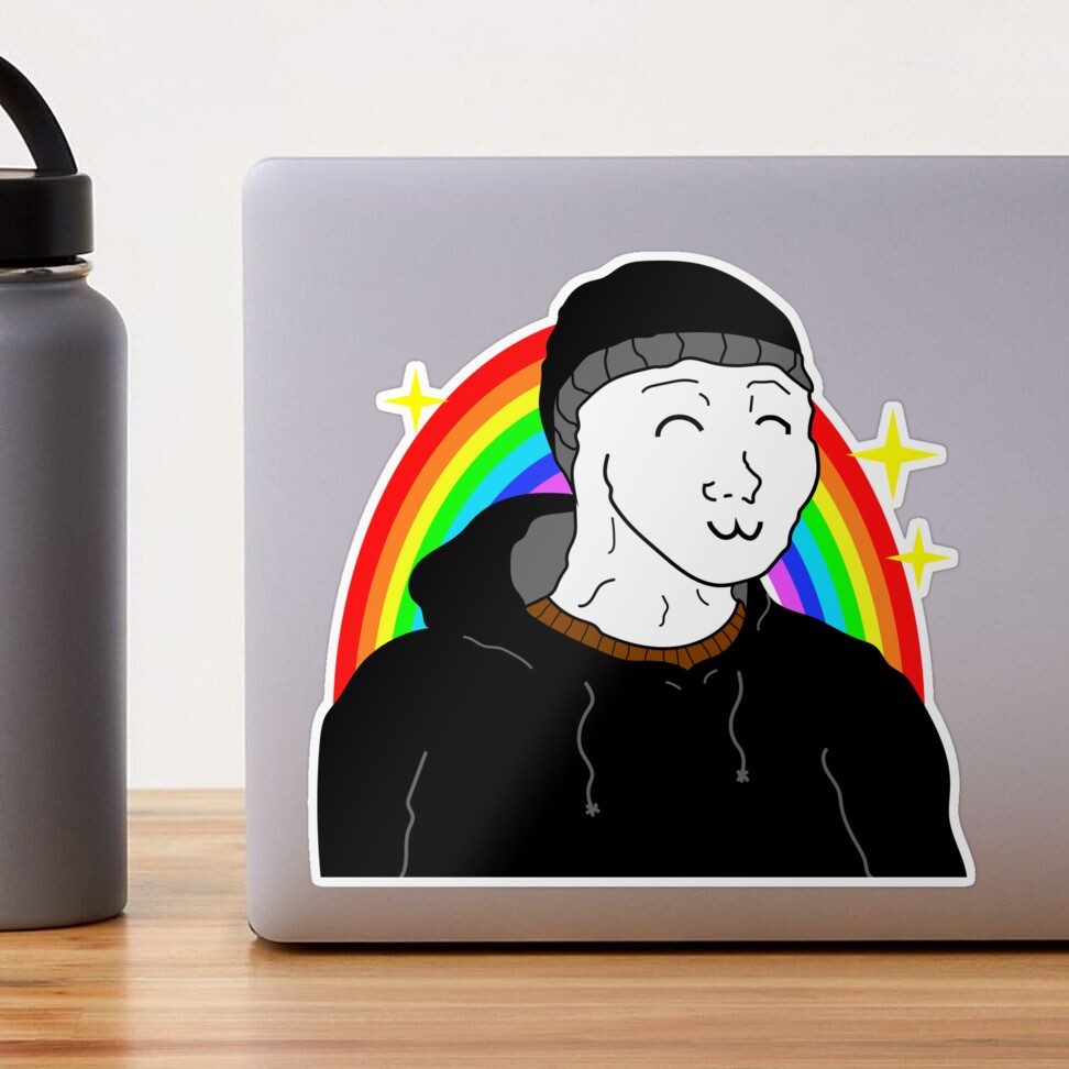 Rainbow Doomer Wojak Meme Sticker Sticker for Sale by Acid Graphics