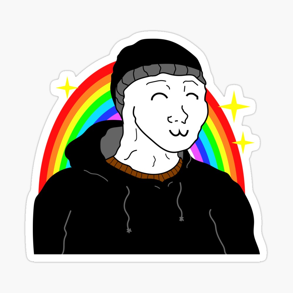 Rainbow Doomer Wojak Meme Sticker Magnet