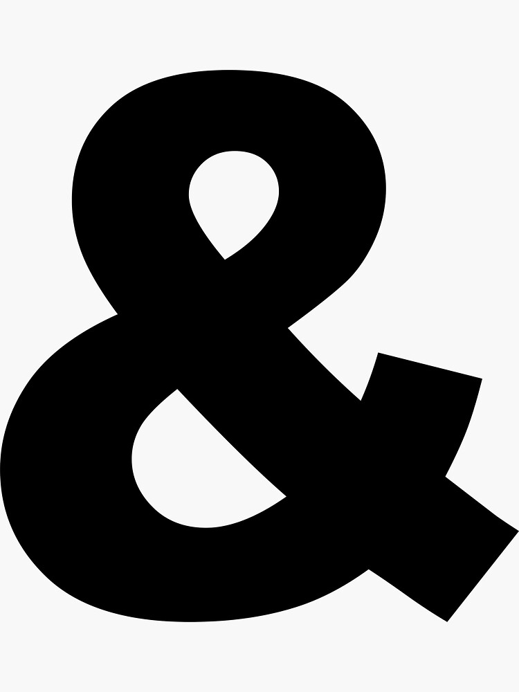 Minimalistic Black And White Ampersand Symbol Graphic | Sticker