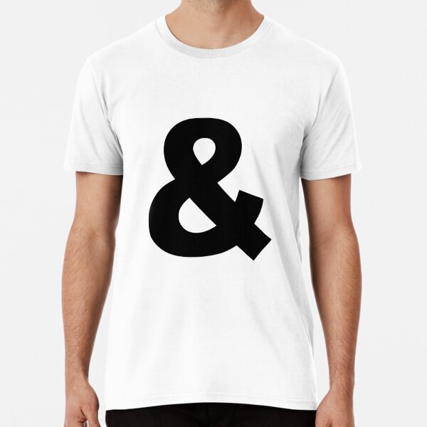 White Ampersand Symbol On Black Art Print