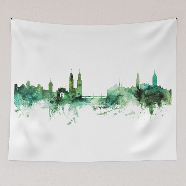 Item preview, Zurich Switzerland Skyline designed and sold by ArtPrints.