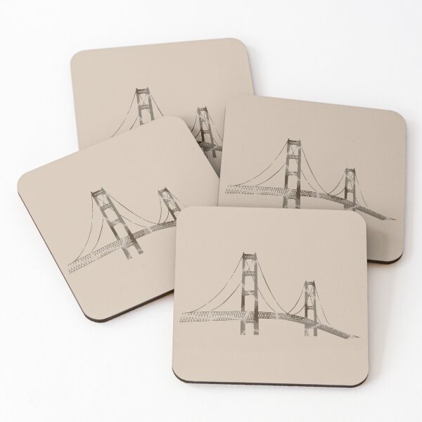 Item preview, Michigan Mackinac Bridge Petoskey Stone Cut-out designed and sold by laurcich.