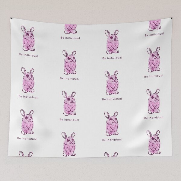 Item preview, Be Individual Pink Fingerprint Rabbit designed and sold by kbircham.