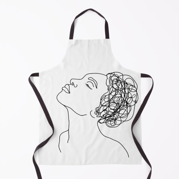 Item preview, Black And White Line Art Female Portrait designed and sold by artsandsoul.