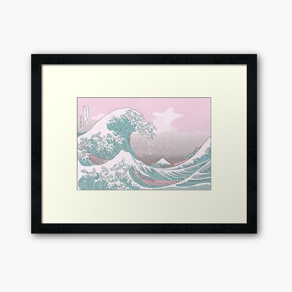 Pastel The Great Wave off Kanagawa Framed Art Print